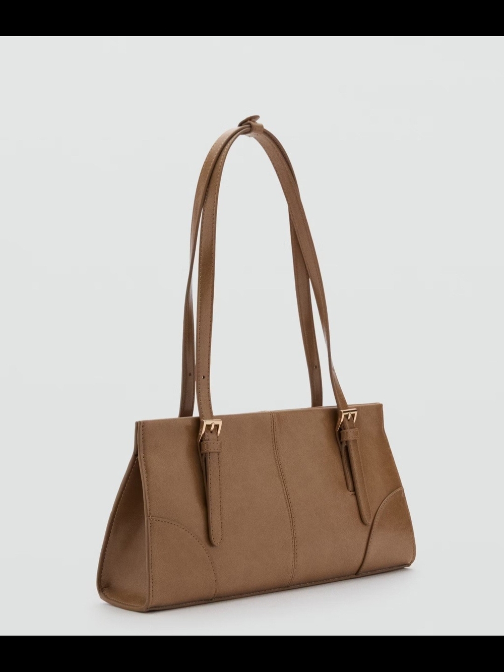 Mango Brown Shoulder Bag with Double Straps